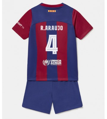 Barcelona Ronald Araujo #4 Hemmakläder Barn 2023-24 Kortärmad (+ Korta byxor)
